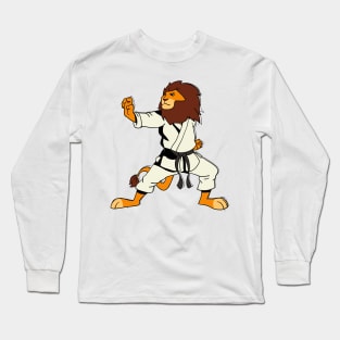 Comic lion does karate Long Sleeve T-Shirt